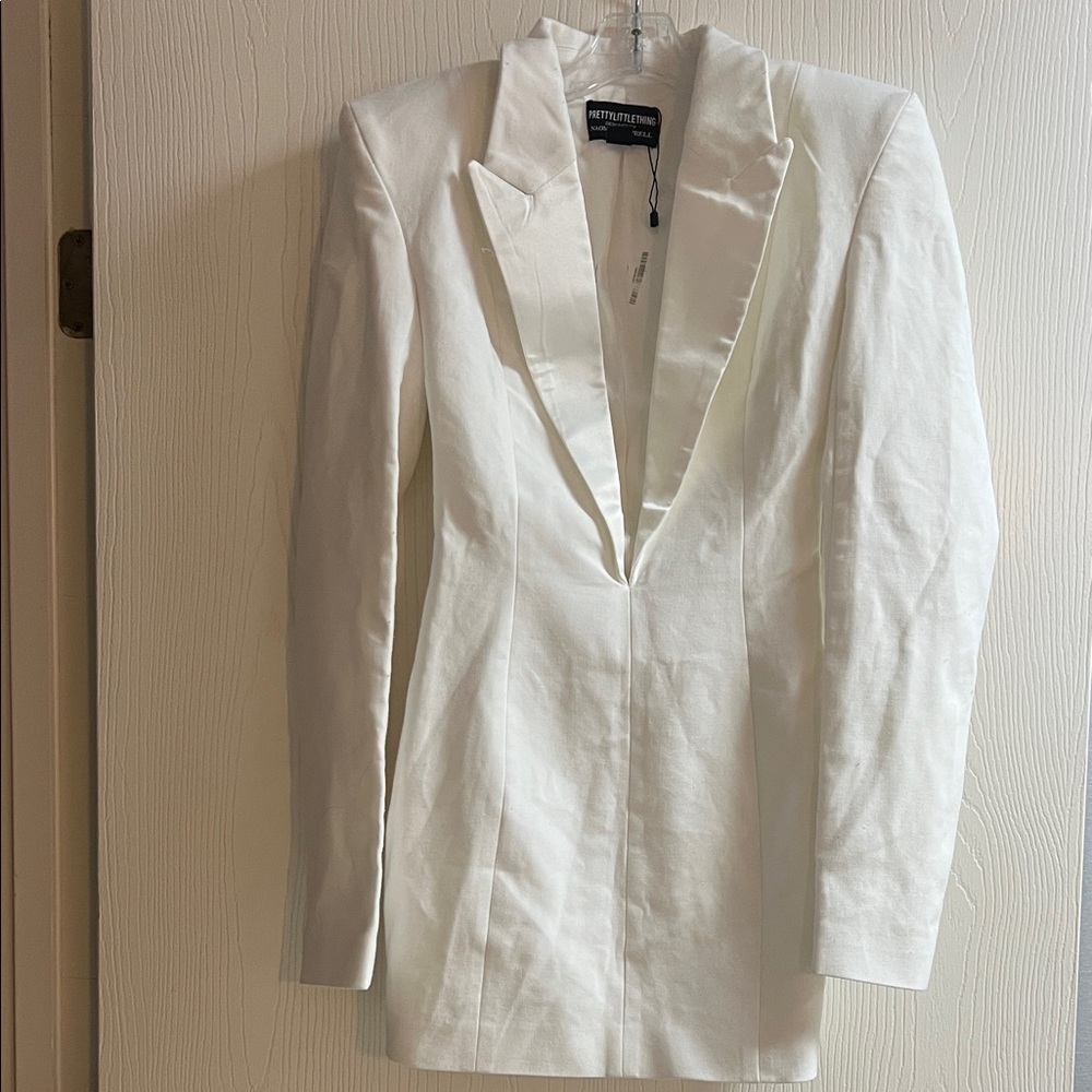 PrettyLittleThing White Midi Dress